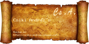 Csiki András névjegykártya