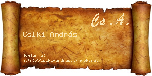 Csiki András névjegykártya